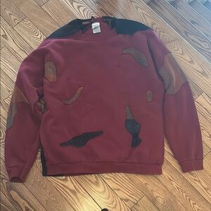 Men's Red Sweater with Black Accents